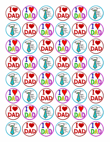 48 x FATHERS DAY EDIBLE FAIRY CUP CAKE TOPPERS D3