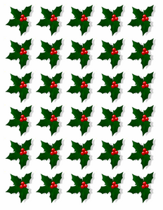 150 X HOLLY & BERRY LEAVES - CHRISTMAS - EDIBLE CUPCAKE CAKE TOPPERS D4