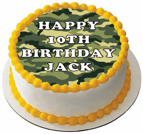 CAMOUFLAGE ARMY 7.5 PREMIUM Edible ICING Cake Topper DECORATION D1