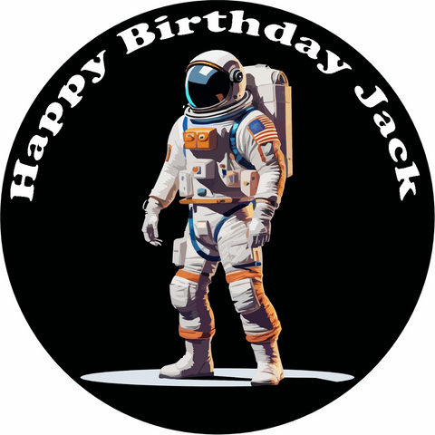 ASTRONAUT SPACE WALK 7.5" PREMIUM Edible ICING Cake Topper moon outer D3