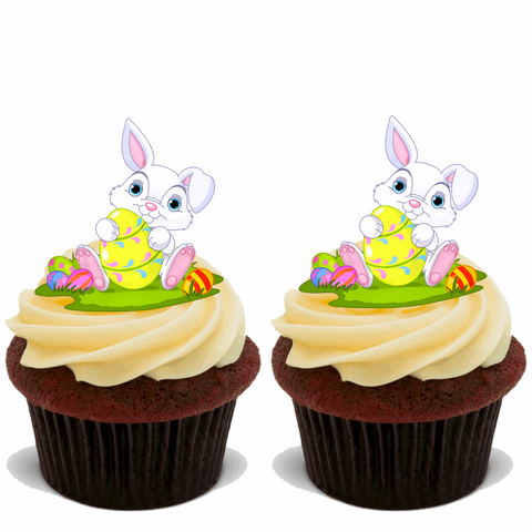 60 PREMIUM EASTER STAND UP EDIBLE RICE CARD FLAT Cup Cake Toppers decoration D31