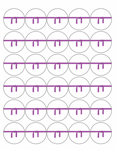 30 KARATE 40mm PREMIUM EDIBLE MARTIAL ART PURPLE BELT CUPCAKE CAKE TOPPERS D4