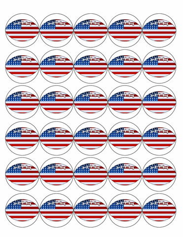 30x American Football Premium Rice Wafer Paper Cup Cake Toppers round fairy D2