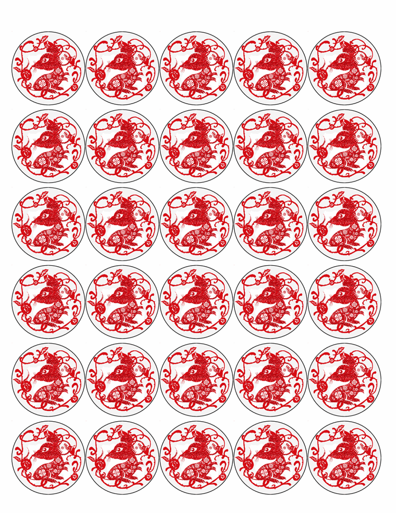 30 CHINESE NEW YEAR CHINA SPRING FESTIVAL PREMIUM EDIBLE CUPCAKE CAKE TOPPERS D1