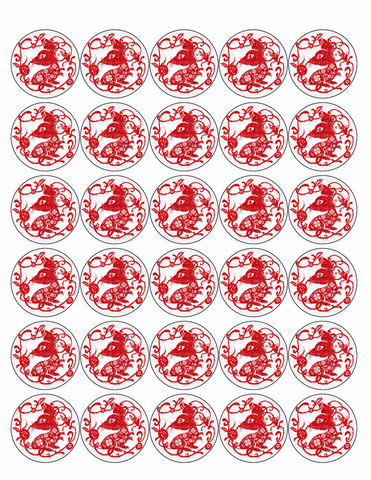 30 CHINESE NEW YEAR CHINA SPRING FESTIVAL PREMIUM EDIBLE CUPCAKE CAKE TOPPERS D1