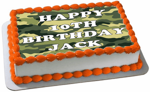 CAMOUFLAGE ARMY A4 PREMIUM Edible ICING Cake Topper DECORATION D1