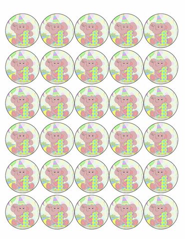 30x 1st BIRTHDAY PREMIUM ROUND EDIBLE ICING CUPCAKE FAIRY DECOR CAKE TOPPERS D8
