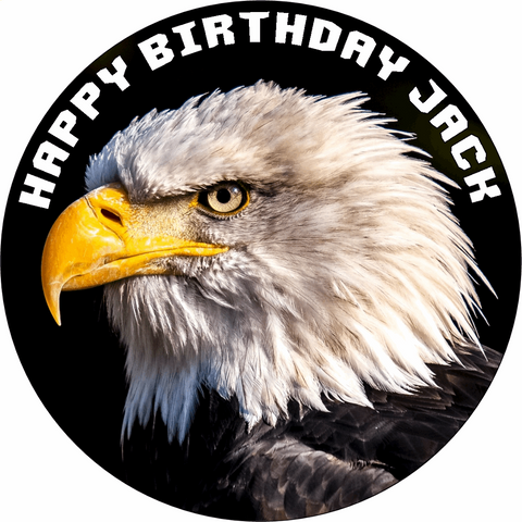 EAGLE 7.5" ROUND ICING EDIBLE PREMIUM CAKE TOPPER 19CM DIAMETRE BIRD D3