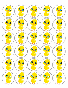 EASTER CHICK 30 x 4cm PREMIUM EDIBLE ICING ROUND CUP CAKE TOPPERS CUTE D35