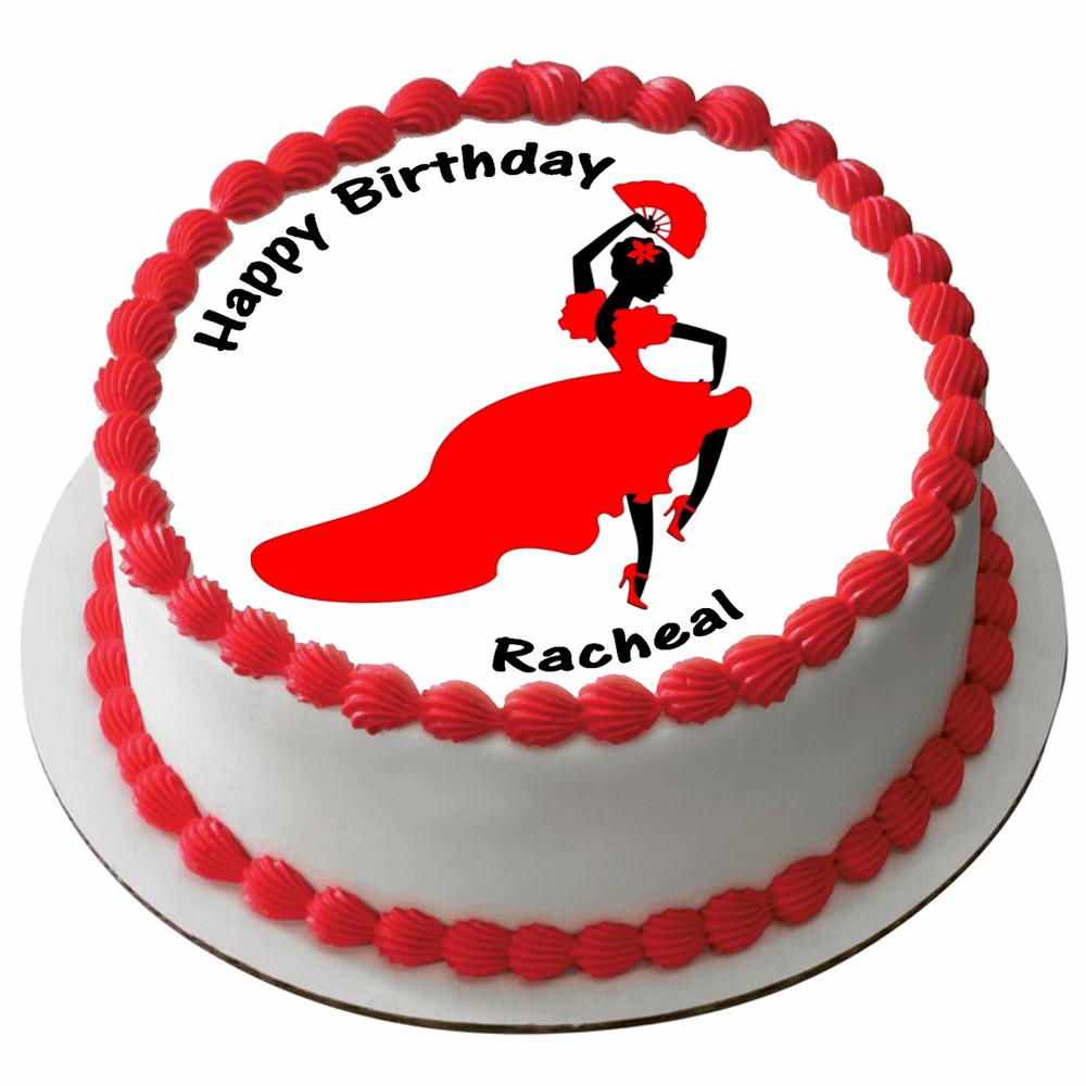 DANCING 7.5" ROUND ICING EDIBLE PREMIUM CAKE TOPPER 19CM DIAMETRE FLAMENCO D3