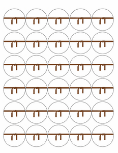 30 KARATE 40mm PREMIUM EDIBLE 4CM MARTIAL ART BROWN BELT CUPCAKE CAKE TOPPERS D3