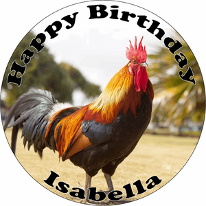 CHICKEN 7.5" ROUND ICING EDIBLE PREMIUM CAKE TOPPER 19CM DIAMETRE CHICK HEN D4