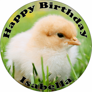 CHICKEN 7.5" ROUND ICING EDIBLE PREMIUM CAKE TOPPER 19CM DIAMETRE CHICK HEN D1