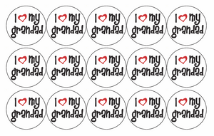 15 x GRANDAD FATHERS DAY EDIBLE 4CM FAIRY CUP CAKE TOPPERS D11