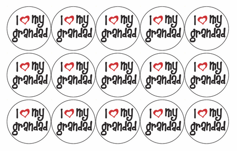 15 x GRANDAD FATHERS DAY EDIBLE 4CM FAIRY CUP CAKE TOPPERS D11