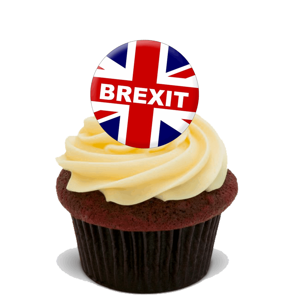 30x BREXIT STAND UP PREMIUM EDIBLE RICE CARD FLAT  Cup Cake Toppers UK EU D5