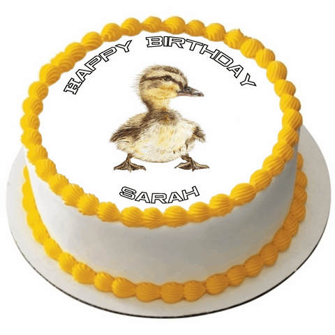 DUCKLING 7.5" ROUND ICING EDIBLE PREMIUM CAKE TOPPER 19CM DIAMETRE DUCK D1