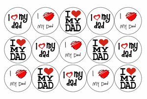 15 x FATHERS DAY 4CM EDIBLE PREMIUM 4CM FAIRY CUP CAKE TOPPERS HAPPY DAD D16