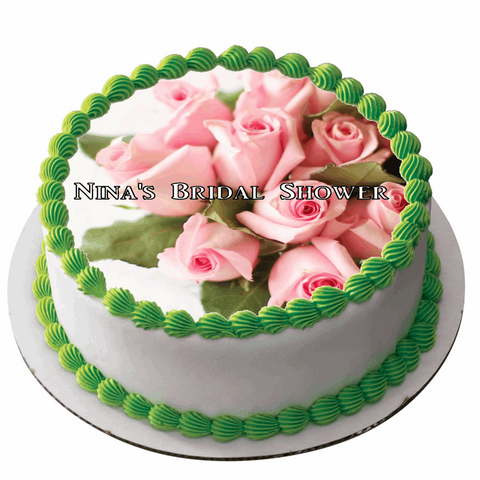 BRIDAL SHOWER 7.5" ROUND ICING EDIBLE PREMIUM CAKE TOPPER 19CM DIAMETRE D1 - KraftyDesigns
