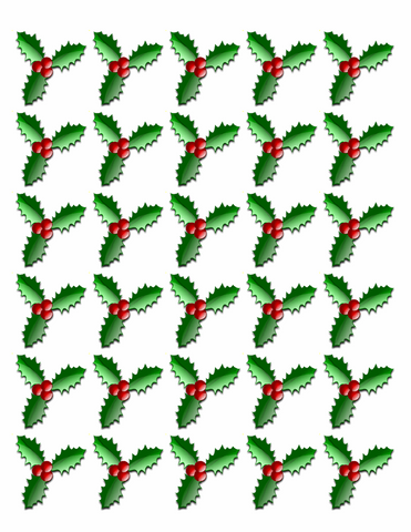 120 X HOLLY & BERRY LEAVES - CHRISTMAS - EDIBLE CUPCAKE CAKE TOPPERS D2