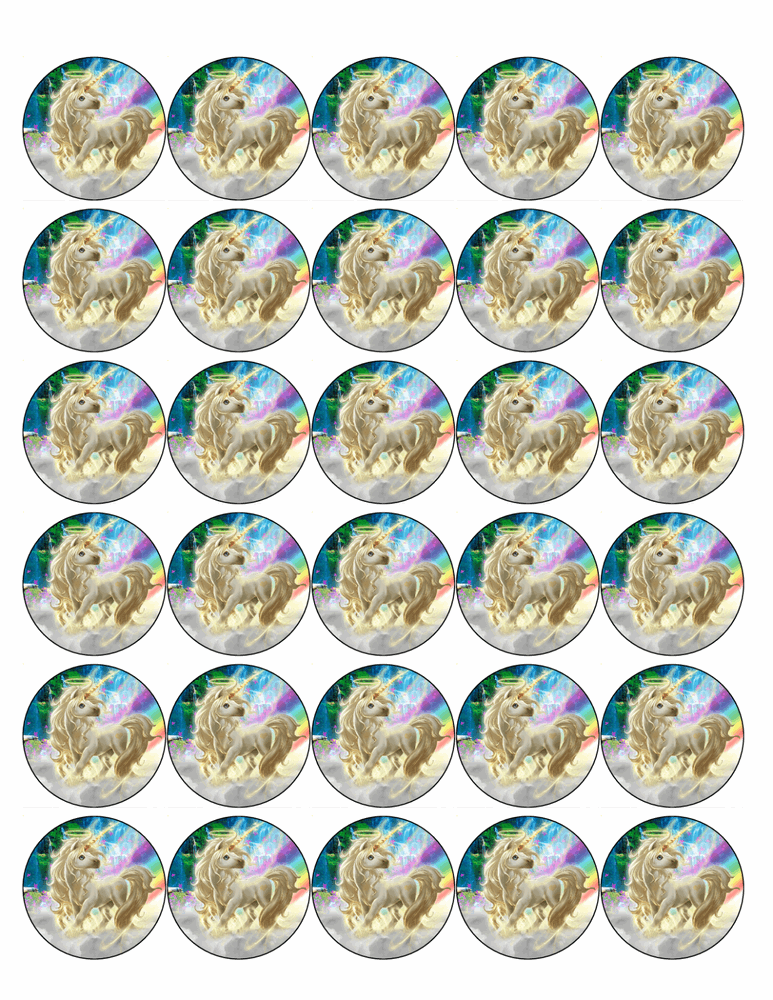 30x UNICORN PREMIUM EDIBLE DECOR WAFER PAPER FAIRY CUPCAKE TOPPERS MYTHICAL D1