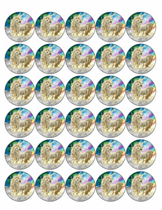 30x UNICORN PREMIUM EDIBLE DECOR WAFER PAPER FAIRY CUPCAKE TOPPERS MYTHICAL D1