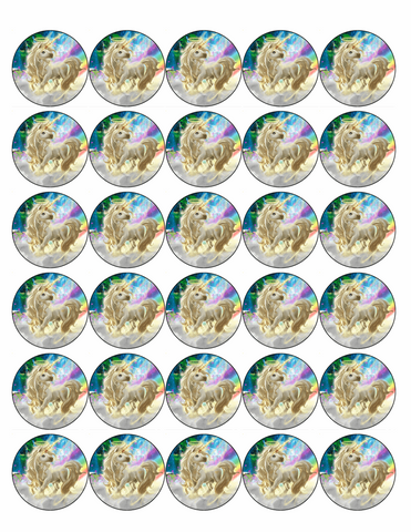 30x UNICORN PREMIUM EDIBLE DECOR WAFER PAPER FAIRY CUPCAKE TOPPERS MYTHICAL D1