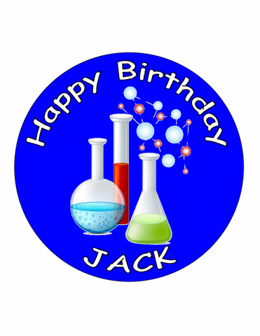 CHEMISTRY SCIENCE 7.5 PREMIUM Edible ICING Cake Topper DECORATION D1 - KraftyDesigns
