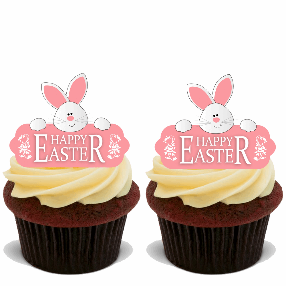 30 PREMIUM EASTER STAND UP EDIBLE RICE CARD FLAT Cup Cake Toppers decoration D10