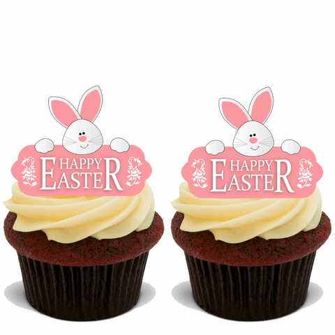 30 PREMIUM EASTER STAND UP EDIBLE RICE CARD FLAT Cup Cake Toppers decoration D10