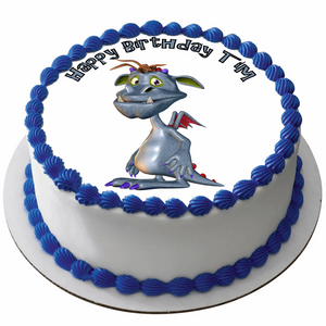 DRAGON 7.5" ROUND ICING EDIBLE PREMIUM CAKE TOPPER 19CM DIAMETRE MYTHICAL D5