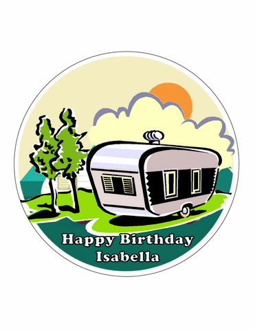 CARAVAN Birthday retro 7.5 PREMIUM Edible ICING Cake Topper DECORATION D1