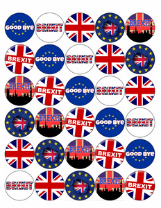 BREXIT PREMIUM 30x4cm Edible WAFER Cake Toppers UK Flag Decoration Celebration 6