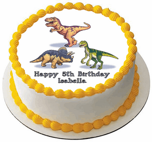 DINOSAURS 7.5 PREMIUM Edible ICING Cake Topper DINO KIDS DECORATION D4