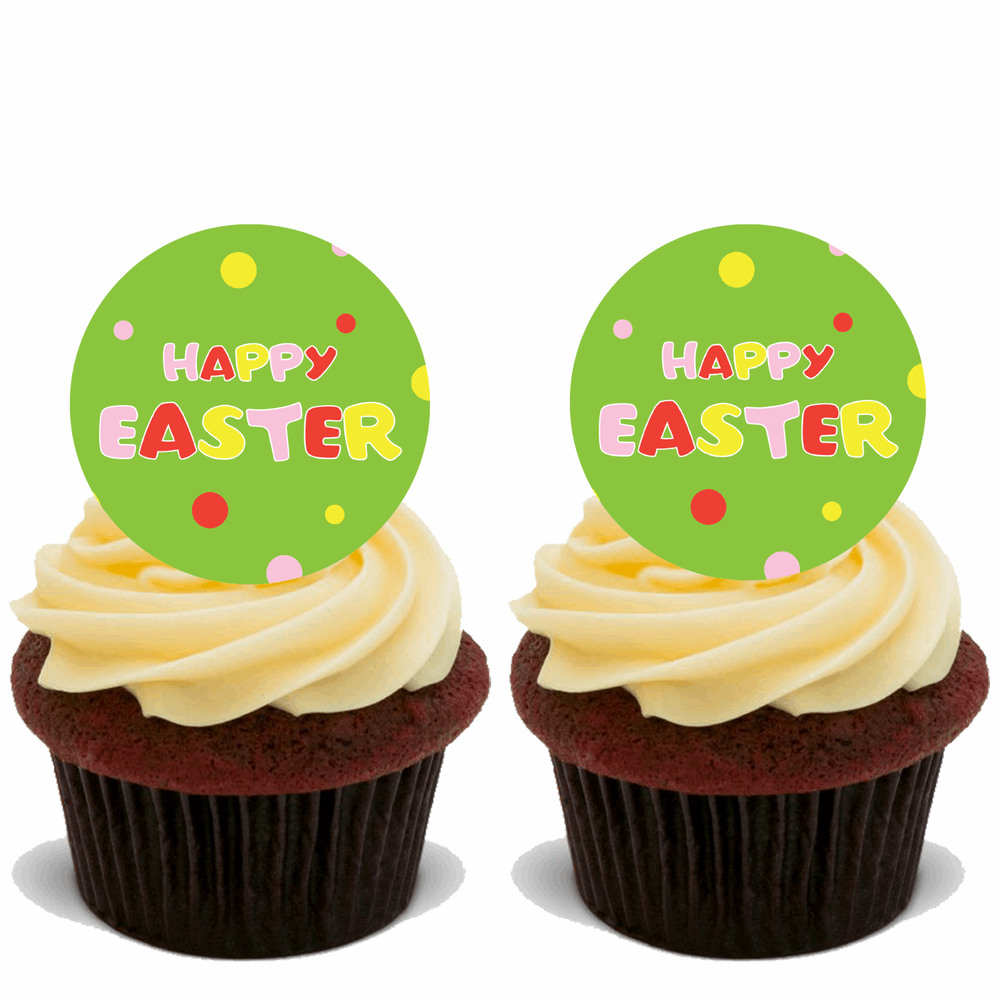 15 PREMIUM EASTER STAND UP EDIBLE RICE CARD FLAT Cup Cake Toppers decoration D18