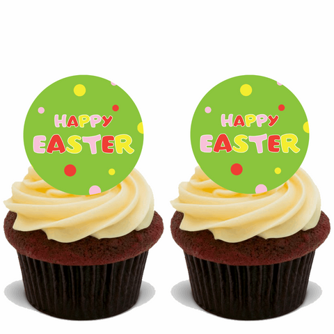 15 PREMIUM EASTER STAND UP EDIBLE RICE CARD FLAT Cup Cake Toppers decoration D18