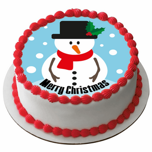 Edible Christmas Rice Paper Cake Topper Decoration 7.5" round D40