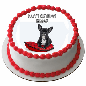 BULLDOG 7.5" ROUND ICING EDIBLE PREMIUM CAKE TOPPER 19CM DIAMETRE D2