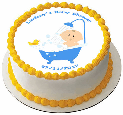BABY SHOWER 7.5" PREMIUM Edible ICING Cake Topper NEW BORN D2