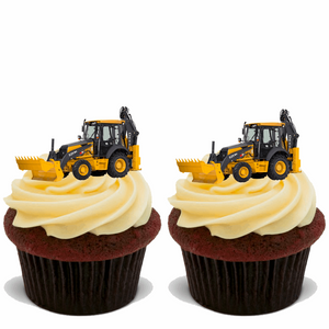 15x YELLOW TRACTOR Premium Edible Stand Up Rice Wafer Cake Toppers D3 DECORATION