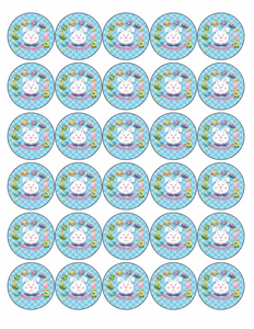 30 x PREMIUM HAPPY EASTER 4CM EDIBLE ICING CUP CAKE TOPPERS SUNDAY D1