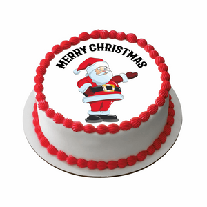 Edible Christmas Cake Topper Premium Icing Father Xmas  Decoration 7.5" round D1