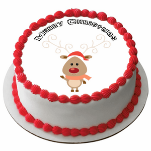 Edible Christmas Rice Paper Cake Topper Decoration 7.5" round D25