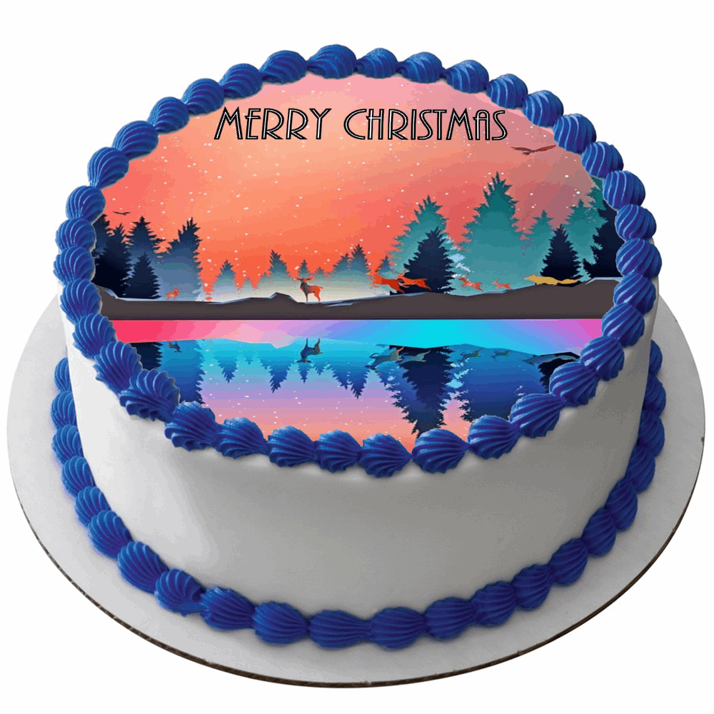 Edible Rice Topper Edible Christmas Rice Paper Cake Topper Decoration 7.5
