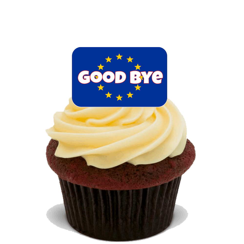 30x BREXIT STAND UP PREMIUM EDIBLE RICE CARD FLAT  Cup Cake Toppers UK EU D7