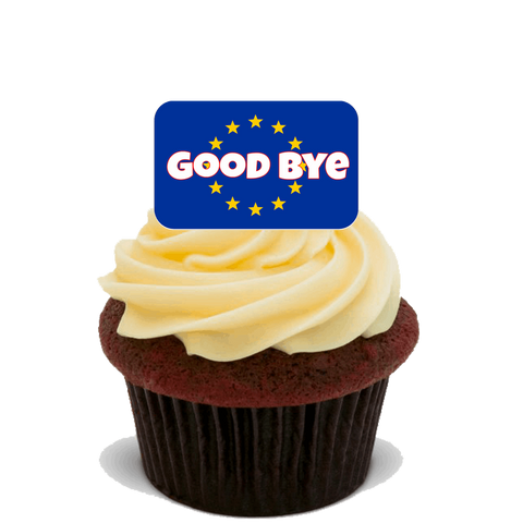 30x BREXIT STAND UP PREMIUM EDIBLE RICE CARD FLAT  Cup Cake Toppers UK EU D7