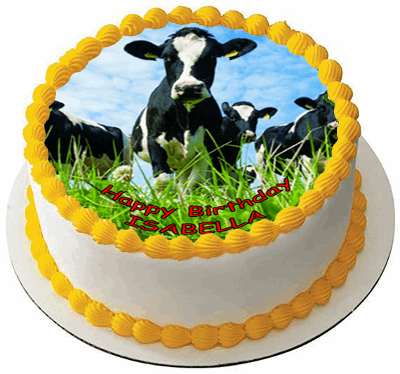 COW 7.5 PREMIUM Edible ICING Cake Topper DECORATION FARM ANIMAL D1