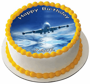 AEROPLANE JET 7.5 PREMIUM Edible ICING Cake Topper AIRLINER AIRPLANE D1