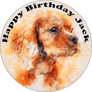 COCKER SPANIEL 7.5" PREMIUM Edible ICING Cake Topper CANINE DOG D1