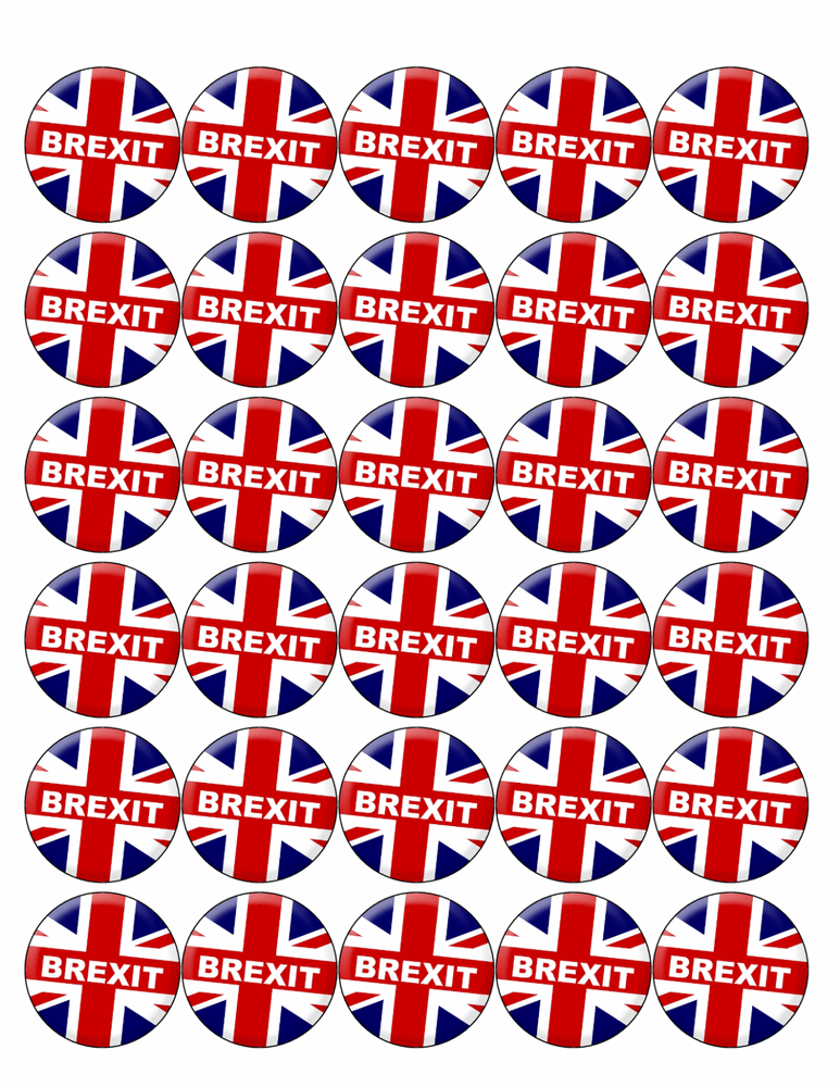 BREXIT PREMIUM 30x4cm Edible WAFER Cake Toppers UK Flag Decoration Celebration 5